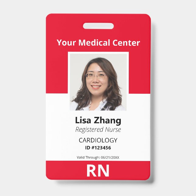 Personalized Hospital Employee Photo Badge (Front)