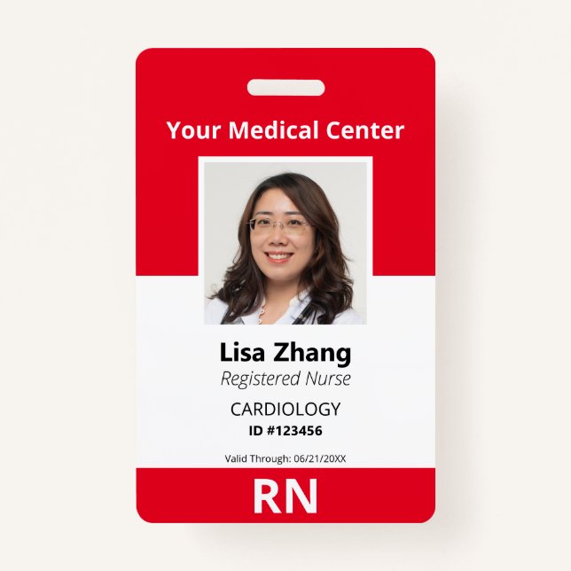 Personalized Hospital Employee Photo Badge (Front)