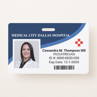 Personalized Hospital Employee Photo ID Badge | Zazzle