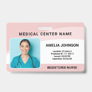 Personalized Hospital Employee Photo ID Badge