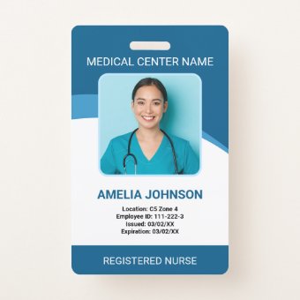 Personalized Hospital Employee Photo ID Badge | Zazzle