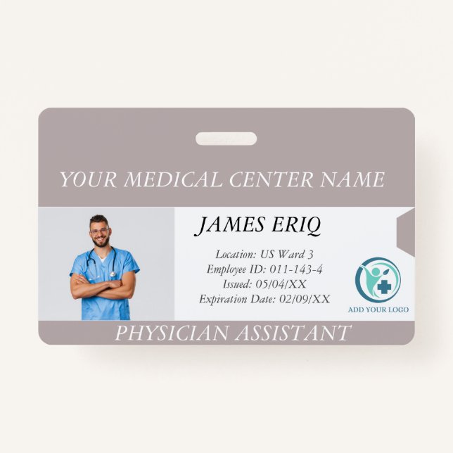 Personalized Hospital Employee Photo ID Badge (Front)