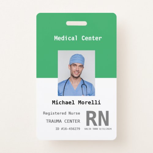 Personalized Hospital Employee Photo ID Badge