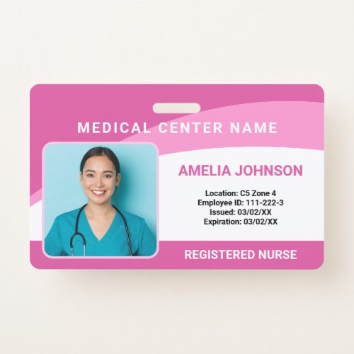 Personalized Hospital Employee Photo ID Badge