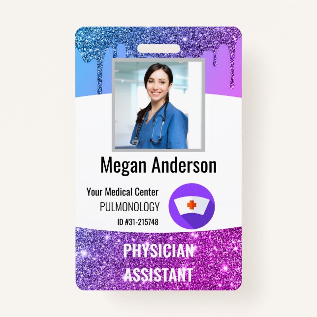 Personalized Hospital Employee Photo ID Badge (Front)