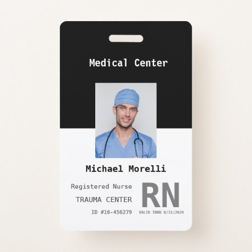 Personalized Hospital Employee Photo ID Badge