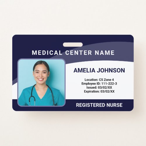 Personalized Hospital Employee Photo ID Badge