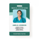 Personalized Hospital Employee Photo ID Green
