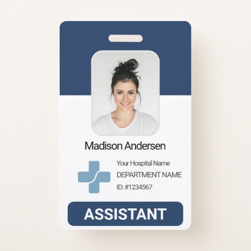 Personalized Hospital Employee Photo Qr BarCode ID Badge