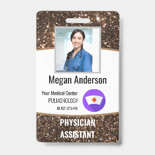 Personalized Hospital Glitter Employee Photo ID Badge