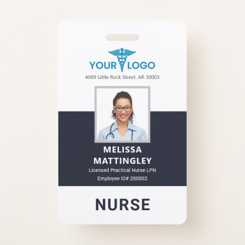 Personalized Hospital Logo and Employee Photo ID Badge