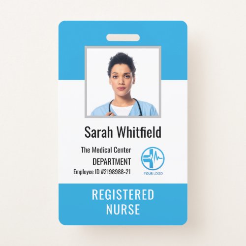 Personalized Hospital Logo  Employee Photo ID Badge