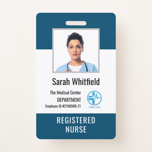 Personalized Hospital Logo  Employee Photo ID Badge
