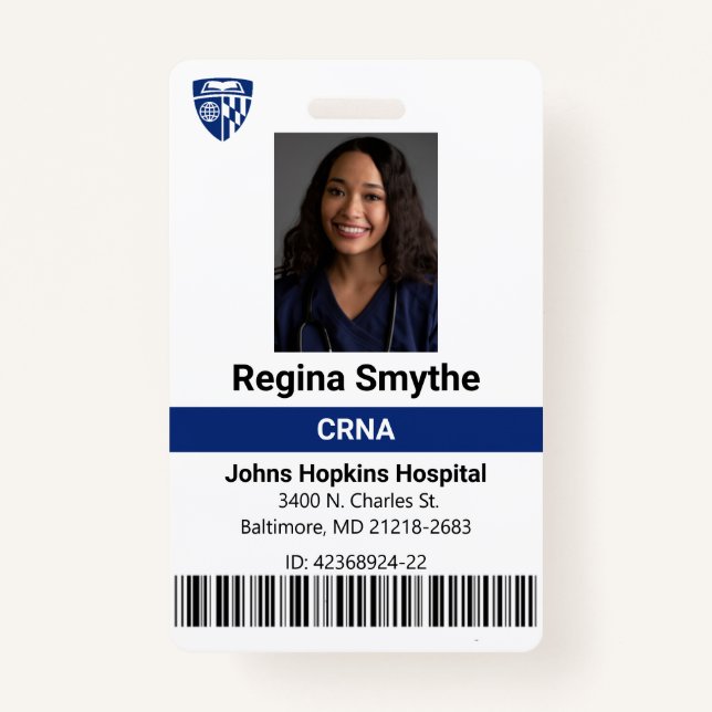 Personalized Hospital Medical ID Badge Template (Front)