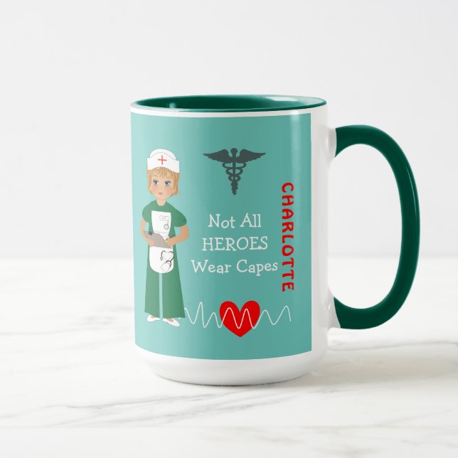 Personalized Hospital Nurse Thank You Appreciation Mug (Right)