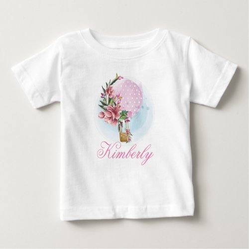 Personalized Hot Air Balloon Birthday Baby T_Shirt