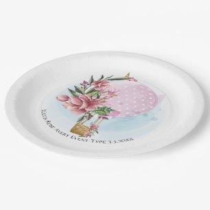 Personalized Hot Air Balloon Birthday Paper Plates
