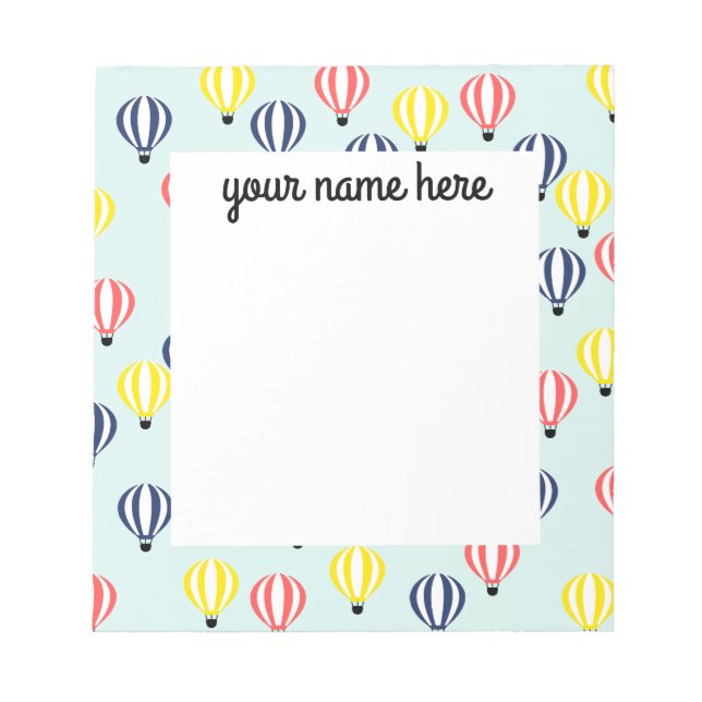 Personalized Hot Air Balloon Notepad (Front)