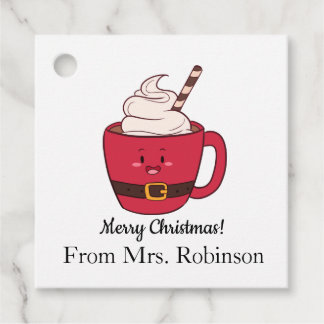 Personalized Hot Chocolate Christmas Favor Tag