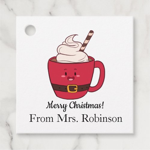 Personalized Hot Chocolate Christmas Favor Tag