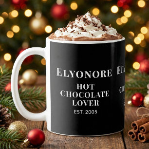 Personalized Hot Chocolate Lover White Script  Coffee Mug