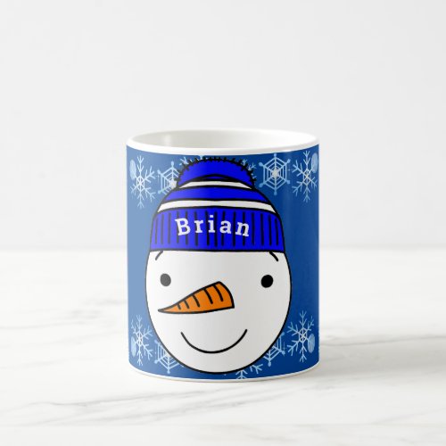 Personalized hot chocolate snowman coffee mug