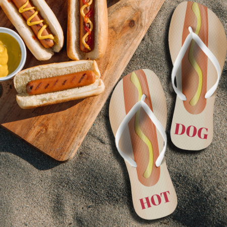 Personalized Hot Dog Bbq Flip Flops