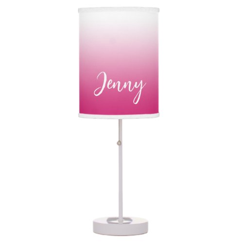 Personalized Hot Fuchsia Pink Gradient Table Lamp