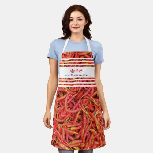 Personalized HOT LIKE CHILI PEPPERS Apron