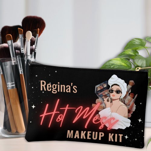 Personalized Hot Mess Make Up Accessory Bag