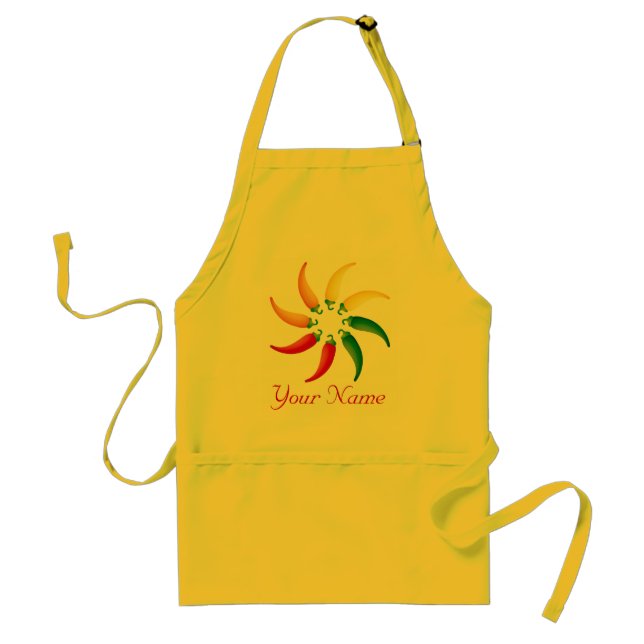 Personalized Hot Peppers Chef Kitchen Apron (Front)