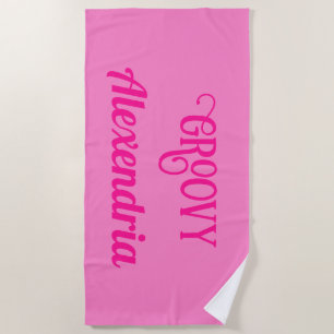 Personalized Hot Pink Beach Towel
