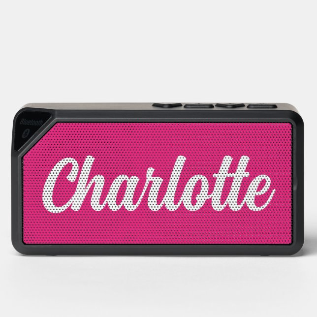 Personalized Hot Pink Bluetooth Speaker (Front)