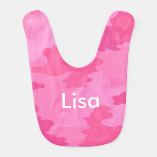 Personalized Hot Pink Camouflage Baby Bib