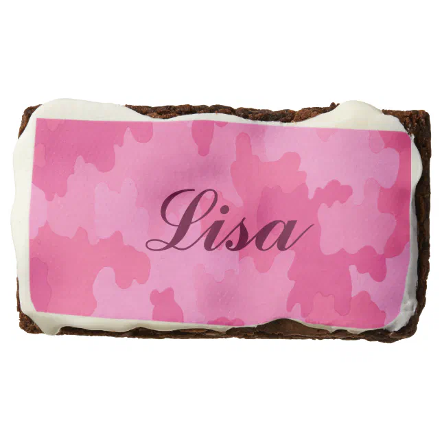Personalized Hot Pink Camouflage Brownies (Front)