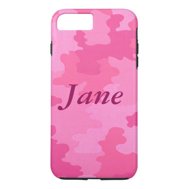 Personalized Hot Pink Camouflage iPhone 7 Case (Back)