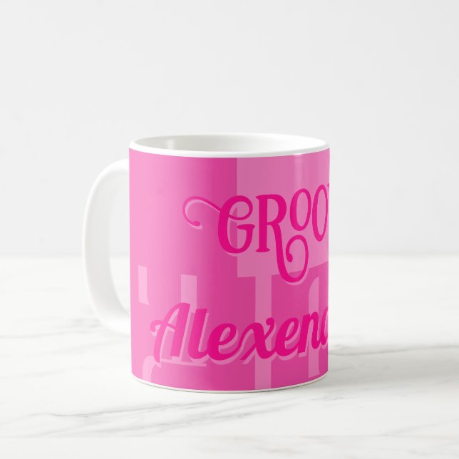 Personalized Hot Pink Coffee Mug (Front Left)