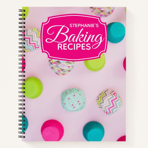Personalized Hot Pink Cupcake Baking Recipe Notebook Zazzle