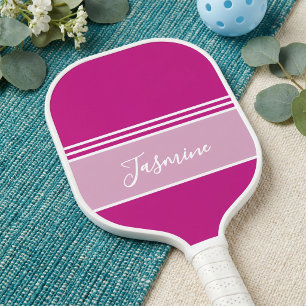Personalized Hot Pink Custom Name Carbon Fiber Pickleball Paddle