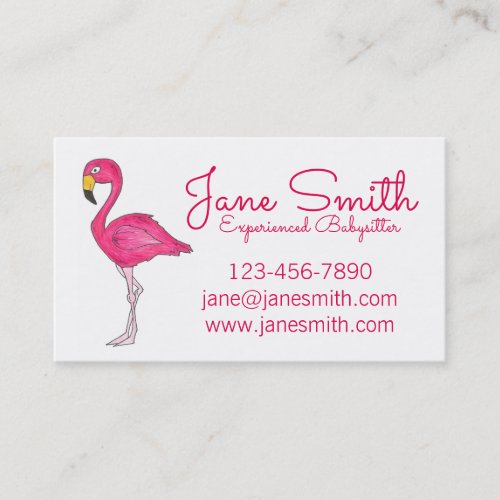 Personalized Hot Pink Flamingo Cute Tropical Bird Business Card