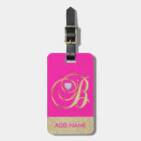  Initial Luggage Tag, PU Leather Luggage Tag, Embroidered Luggage  Tag, Letter Luggage Tag, Monogrammed Luggage Tag, Luggage Tag for Baggage Bag  Suitcase (B, White Leather+Pink Letter) : Clothing, Shoes & Jewelry
