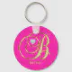 Personalized Hot Pink Gold Monogrammed Letter B Keychain | Zazzle