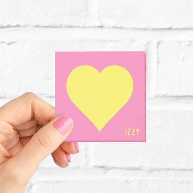 Personalized Hot Pink Heart Sticky Notes (Creator Uploaded)