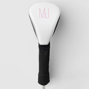 Personalized Hot Pink Initials Monogram Modern  Golf Head Cover