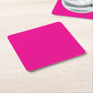 Personalized Hot Pink Modern Paper Coasters