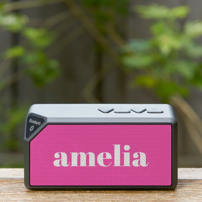 Personalized Hot Pink Monogram Bluetooth Speaker (Insitu(Outdoor))