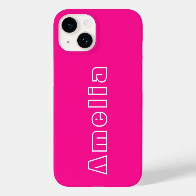 Personalized Hot Pink Monogram Name  Case-Mate iPhone Case (Back)
