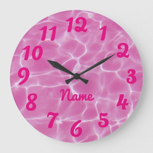 Personalized Hot Pink Numbered Photo Large Clock