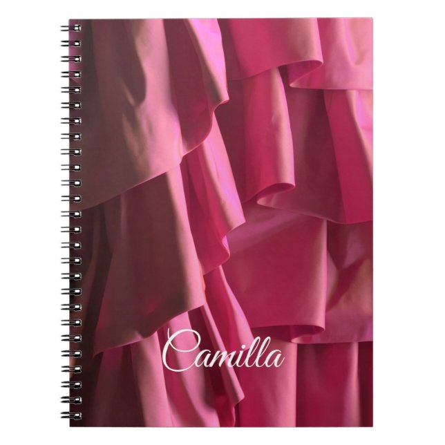 Personalized Hot Pink Ruffles Modern Pattern Notebook (Front)