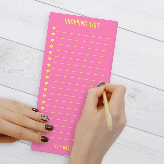 Personalized Hot Pink Shopping List Notepad (Creator Uploaded)